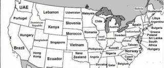 Ένας διαφορετικός χάρτης των ΗΠΑ: Σε κάθε Πολιτεία η χώρα με το αντίστοιχο ΑΕΠ – Ποια πολιτεία νομίζετε ότι είναι η Ελλάδα;