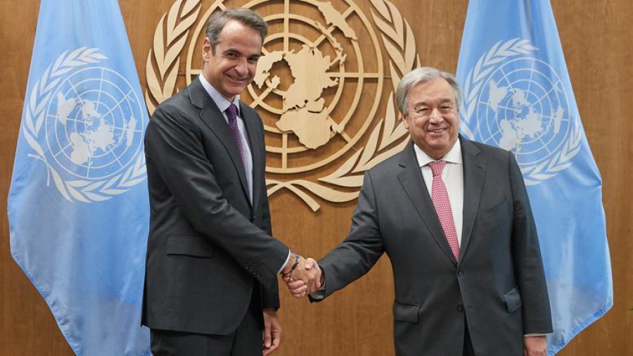 Μητσοτάκης - Γκουτέρες: Κυπριακό και κλιματική αλλαγή στην ατζέντα