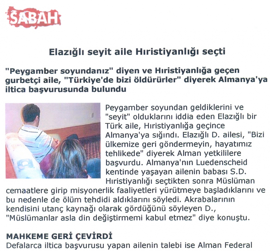 ΒΑΠΤΙΣΤΗΚΑΝ ΧΡΙΣΤΙΑΝΟΙ ΚΑΙ ΤΟ ΕΣΚΑΣΑΝ ΑΠΟ ΤΗΝ ΤΟΥΡΚΙΑ ΓΙΑ ΝΑ ΜΗΝ ΤΟΥΣ ΣΦΑΞΟΥΝ