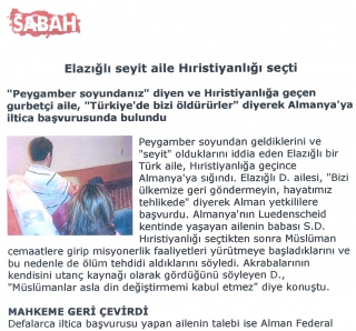 ΒΑΠΤΙΣΤΗΚΑΝ ΧΡΙΣΤΙΑΝΟΙ ΚΑΙ ΤΟ ΕΣΚΑΣΑΝ ΑΠΟ ΤΗΝ ΤΟΥΡΚΙΑ ΓΙΑ ΝΑ ΜΗΝ ΤΟΥΣ ΣΦΑΞΟΥΝ